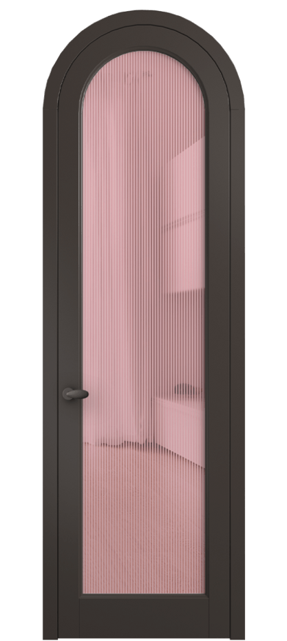 Межкомнатная дверь Палаццо 6814 Матовый антрацит Рифлёное розовое стекло "Дюна", триплекс Цена 26625340 so'm | Volhovec