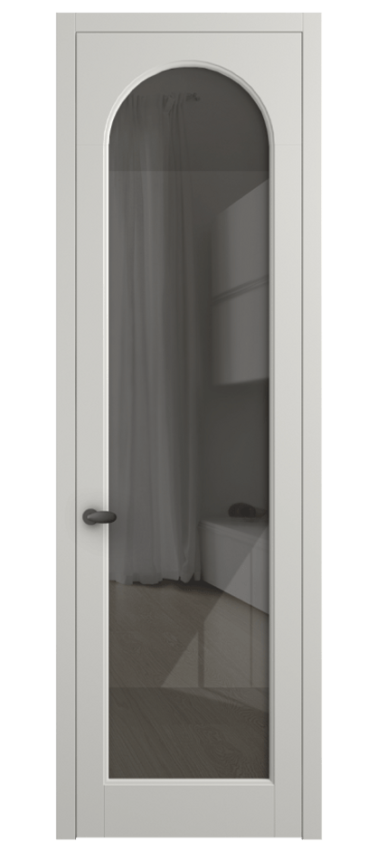 Межкомнатная дверь Палаццо 6804 Матовый серый Рефлективное серое стекло "Стопсол", калёное Цена 21320950 so'm | Volhovec