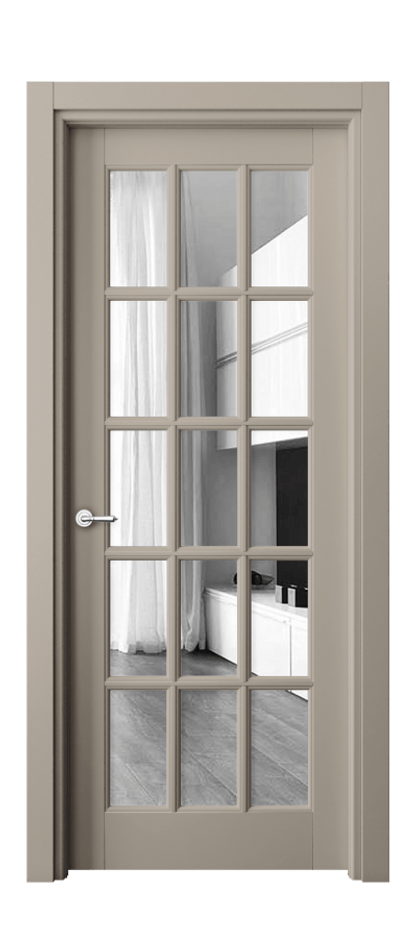 Межкомнатная дверь Тоскана Грильято 6311 Матовый бисквитный Двустороннее зеркало, триплекс Цена 23791400 so'm | Volhovec