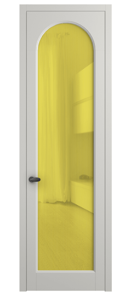 Межкомнатная дверь Палаццо 6804 Матовый серый Рифлёное желтое стекло "Дюна", триплекс Цена 20914950 so'm | Volhovec