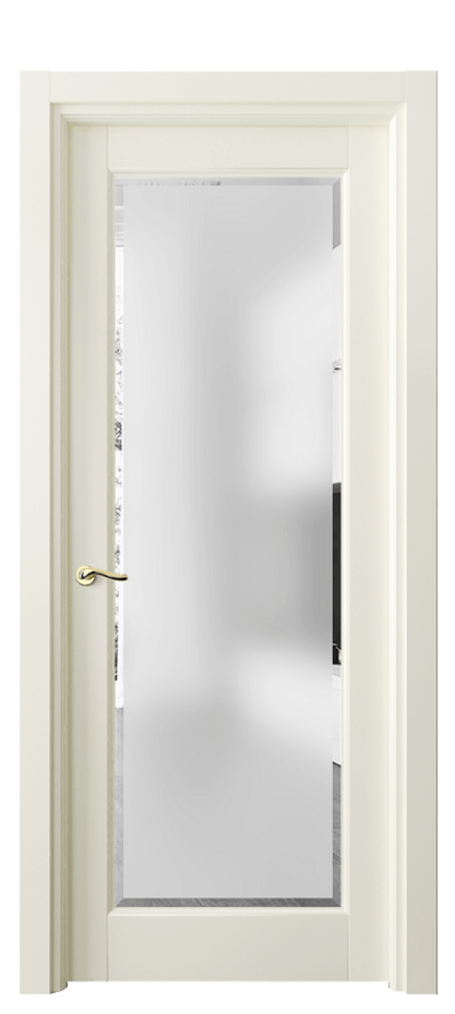 Межкомнатная дверь Лигнум 0700 Матовый молочно-белый Сатинированное стекло с фацетом Цена 19711100 so'm | Volhovec