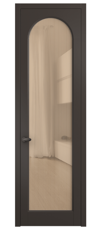 Межкомнатная дверь Палаццо 6804 Матовый антрацит Рифлёное оранжевое стекло "Мору", триплекс Цена 21320950 so'm | Volhovec