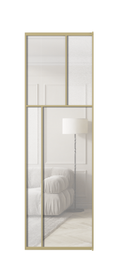 Межкомнатная дверь Мозаик АЛПЛ041.22  Рифлёное стекло "Дюна", триплекс, 6 мм + Фактурное стекло "Лёд", триплекс Цена 38868410 so'm | Volhovec