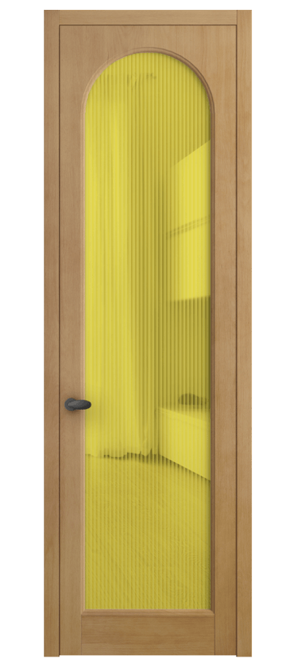 Межкомнатная дверь Палаццо 6804 Бук натуральный матовый Рифлёное жёлтое стекло "Мору", триплекс Цена 26243700 so'm | Volhovec