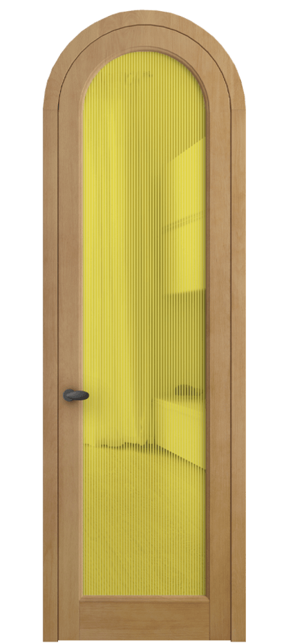 Межкомнатная дверь Палаццо 6814 Бук натуральный матовый Рифлёное желтое стекло "Дюна", триплекс Цена 36081080 so'm | Volhovec