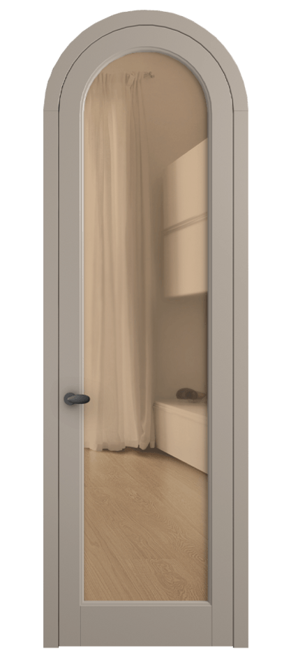 Межкомнатная дверь Палаццо 6814 Матовый бисквитный Прозрачное оранжевое стекло, триплекс Цена 25407340 so'm | Volhovec