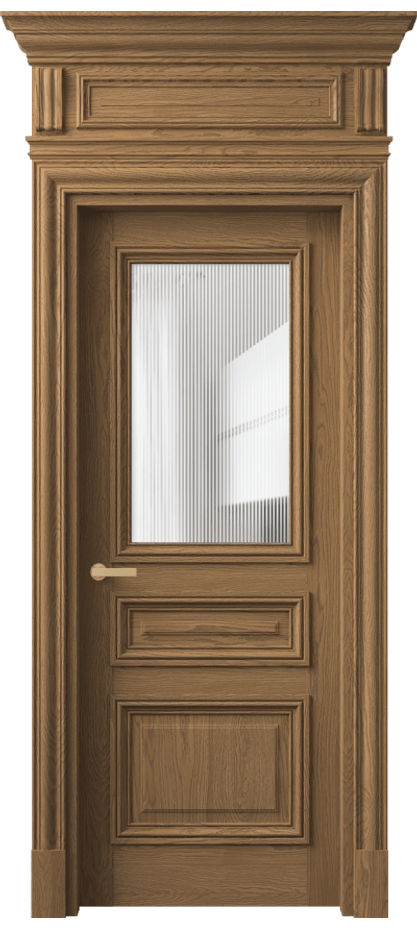 Межкомнатная дверь Антик 7304 Дуб мускатный матовый Рифлёное стекло "Дюна", триплекс Цена 54596650 so'm | Volhovec