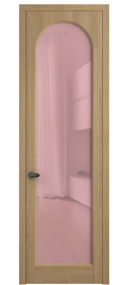 Межкомнатная дверь Палаццо 6804 Дуб соломенный матовый Рифлёное розовое стекло "Дюна", триплекс Цена 31308550 so'm | Volhovec