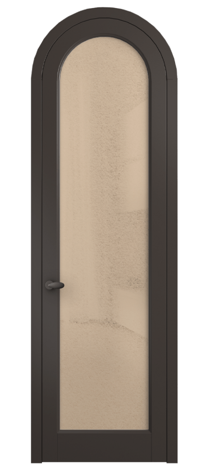 Межкомнатная дверь Палаццо 6814 Матовый антрацит Фактурное оранжевое стекло "Лёд", триплекс Цена 26625340 so'm | Volhovec