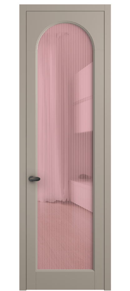 Межкомнатная дверь Палаццо 6804 Матовый бисквитный Рифлёное розовое стекло "Мору", триплекс Цена 21320950 so'm | Volhovec
