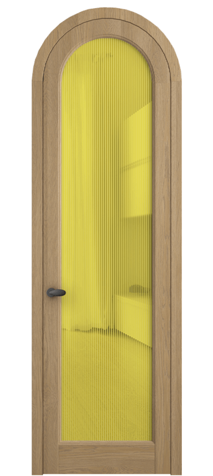 Межкомнатная дверь Палаццо 6814 Дуб соломенный матовый Рифлёное желтое стекло "Дюна", триплекс Цена 43106910 so'm | Volhovec