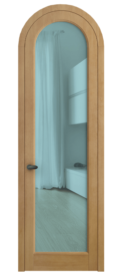 Межкомнатная дверь Палаццо 6814 Бук натуральный матовый Прозрачное голубое стекло, триплекс Цена 175339 ₽ | Volhovec