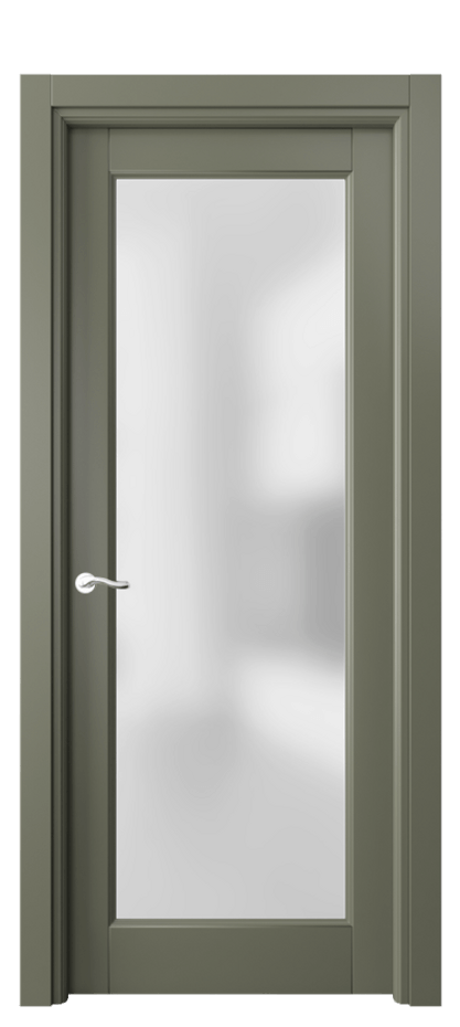 Межкомнатная дверь Лигнум 0700 Матовый оливковый тёмный Сатинированное стекло Цена 20096800 so'm | Volhovec