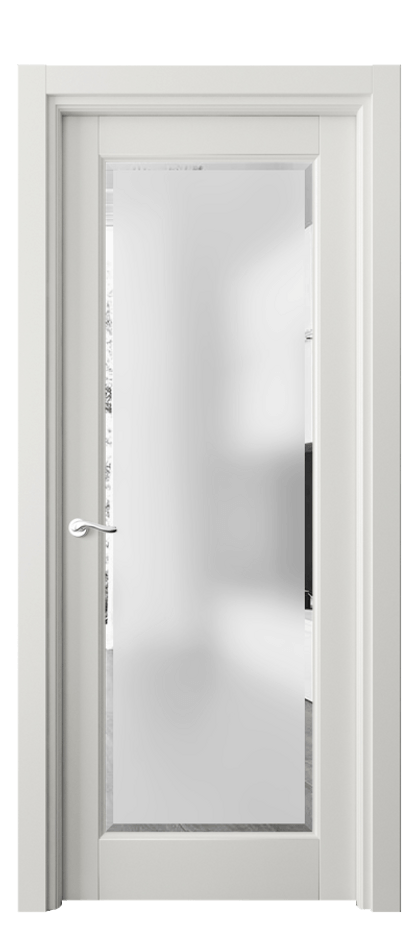 Межкомнатная дверь Лигнум 0700 Матовый серый Сатинированное стекло с фацетом Цена 19711100 so'm | Volhovec