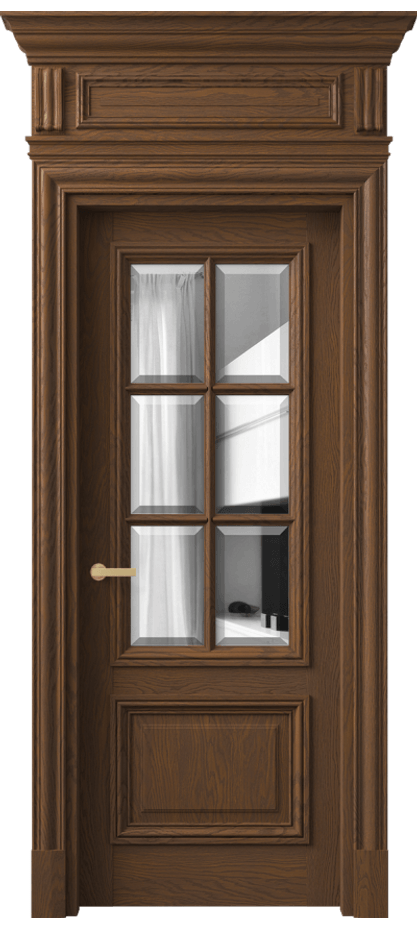 Межкомнатная дверь Антик 7312 Дуб каштановый матовый Двустороннее зеркало с фацетом, триплекс Цена 60118250 so'm | Volhovec