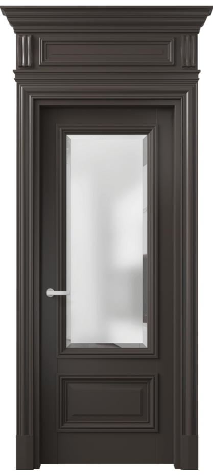 Межкомнатная дверь Антик 7306 Матовый антрацит Сатинированное стекло с фацетом Цена 33222780 so'm | Volhovec