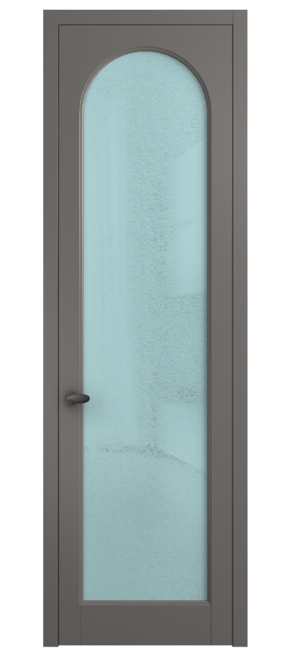 Межкомнатная дверь Палаццо 6804 Матовый классический серый Фактурное голубое стекло "Лёд", триплекс Цена 20914950 so'm | Volhovec