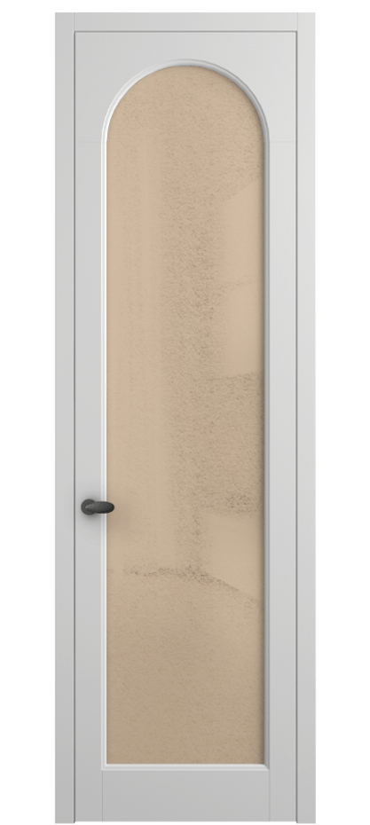 Межкомнатная дверь Палаццо 6804 Матовый белоснежный Фактурное оранжевое стекло "Лёд", триплекс Цена 20914950 so'm | Volhovec