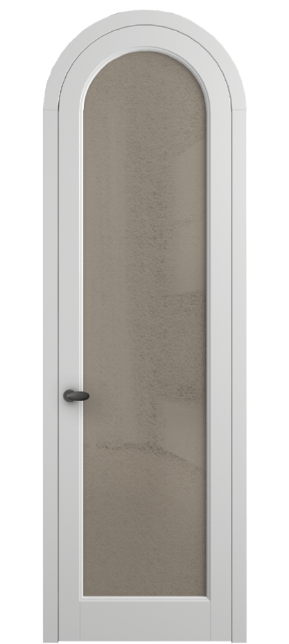 Межкомнатная дверь Палаццо 6814 Матовый белоснежный Фактурное бронзовое стекло "Лёд", триплекс Цена 26625340 so'm | Volhovec