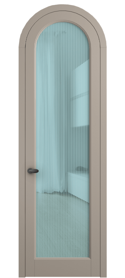 Межкомнатная дверь Палаццо 6814 Матовый бисквитный Рифлёное голубое стекло "Мору", триплекс Цена 27031340 so'm | Volhovec