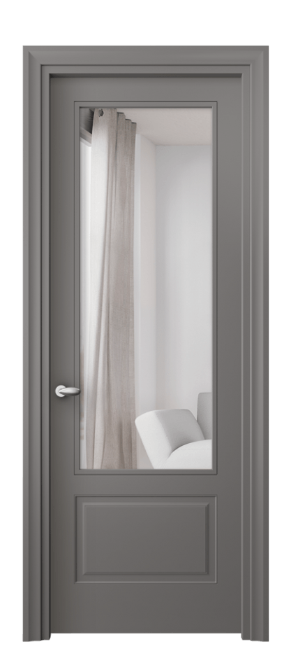 Межкомнатная дверь Esse 8542 Матовый классический серый Двустороннее зеркало, триплекс, 7 мм Цена 54479 ₽ | Volhovec