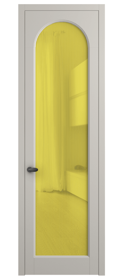 Межкомнатная дверь Палаццо 6804 Матовый облачно-серый Рифлёное желтое стекло "Дюна", триплекс Цена 20914950 so'm | Volhovec