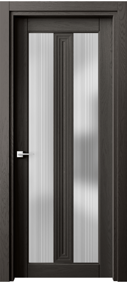 Межкомнатная дверь Ego 6122 Дуб антрацит Сатинированное стекло "Дождь" Цена 24887600 so'm | Volhovec