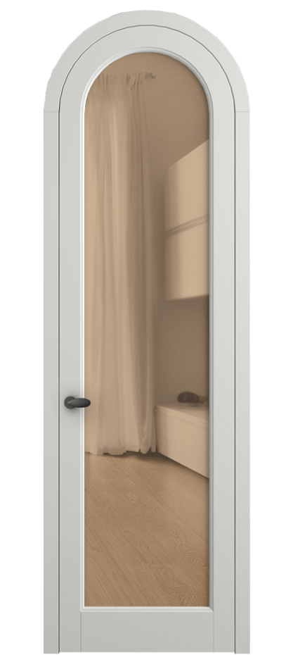 Межкомнатная дверь Палаццо 6814 Матовый светло-серый Прозрачное оранжевое стекло, триплекс Цена 25407340 so'm | Volhovec