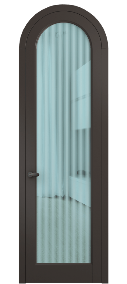 Межкомнатная дверь Палаццо 6814 Матовый антрацит Рифлёное голубое стекло "Дюна", триплекс Цена 26625340 so'm | Volhovec