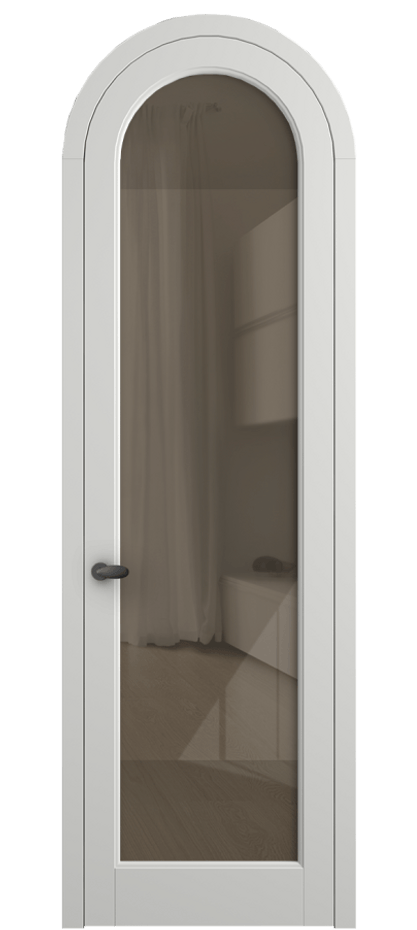 Межкомнатная дверь Палаццо 6814 Матовый светло-серый Рефлективное бронзовое стекло "Стопсол", калёное Цена 27031340 so'm | Volhovec