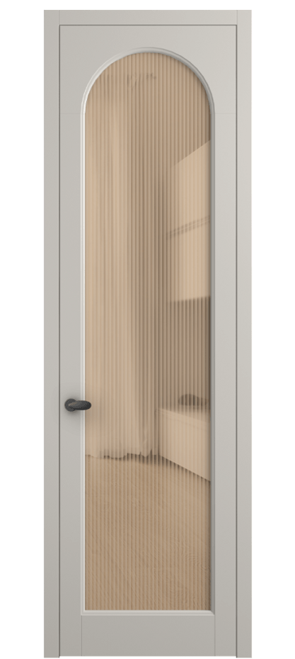 Межкомнатная дверь Палаццо 6804 Матовый облачно-серый Рифлёное оранжевое стекло "Moru", триплекс Цена 21320950 so'm | Volhovec