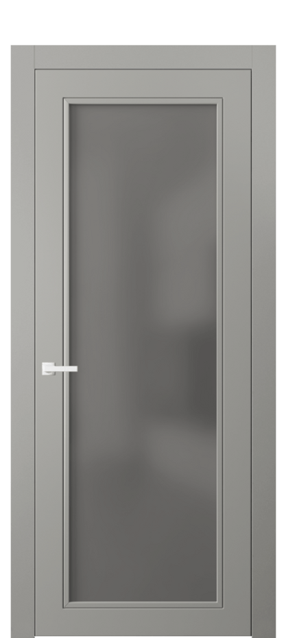 Межкомнатная дверь Нео Классик 8000 Матовый нейтральный серый Сатинированное серое стекло, триплекс Цена 15163900 so'm | Volhovec