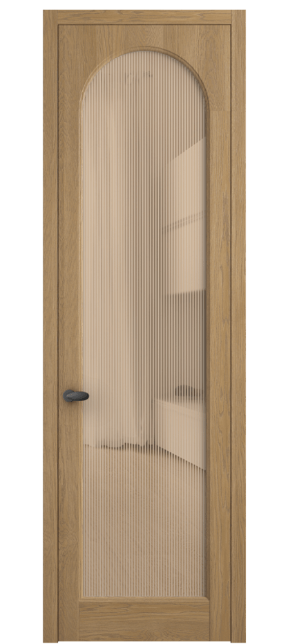 Межкомнатная дверь Палаццо 6804 Дуб пшеничный матовый Рифлёное оранжевое стекло "Дюна", триплекс Цена 32181450 so'm | Volhovec