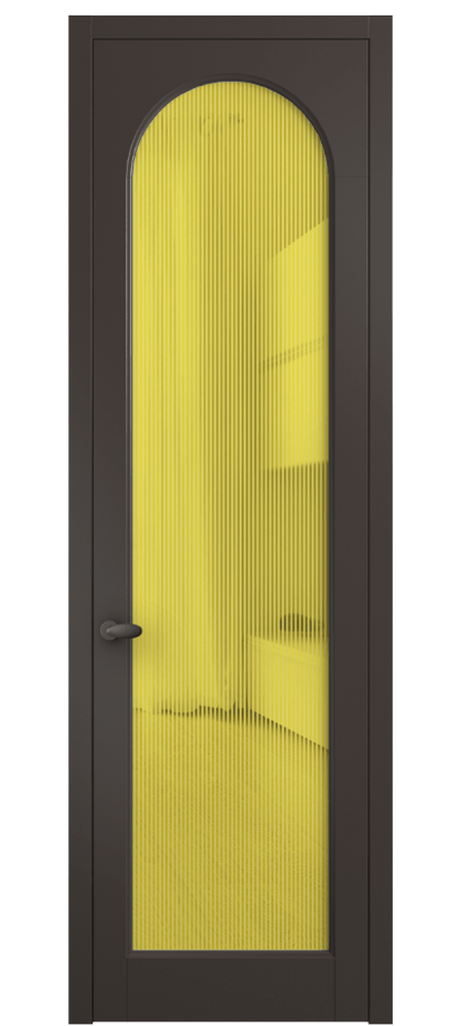 Межкомнатная дверь Палаццо 6804 Матовый антрацит Рифлёное желтое стекло "Дюна", триплекс Цена 20914950 so'm | Volhovec