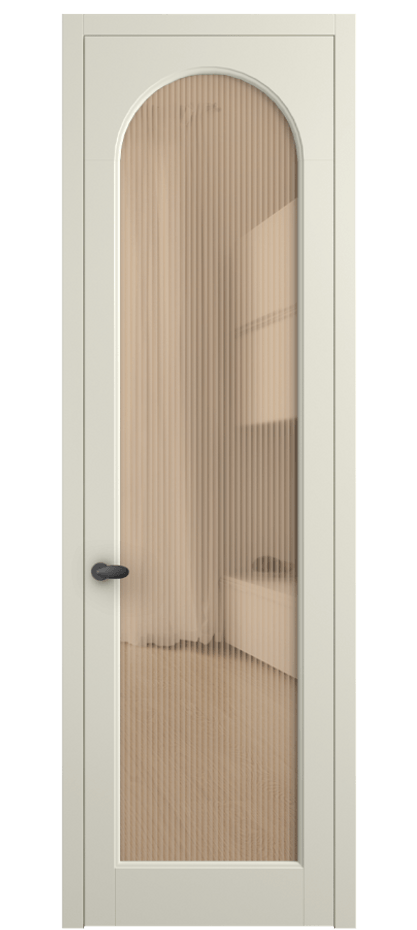 Межкомнатная дверь Палаццо 6804 Матовый молочно-белый Рифлёное оранжевое стекло "Мору", триплекс Цена 21320950 so'm | Volhovec