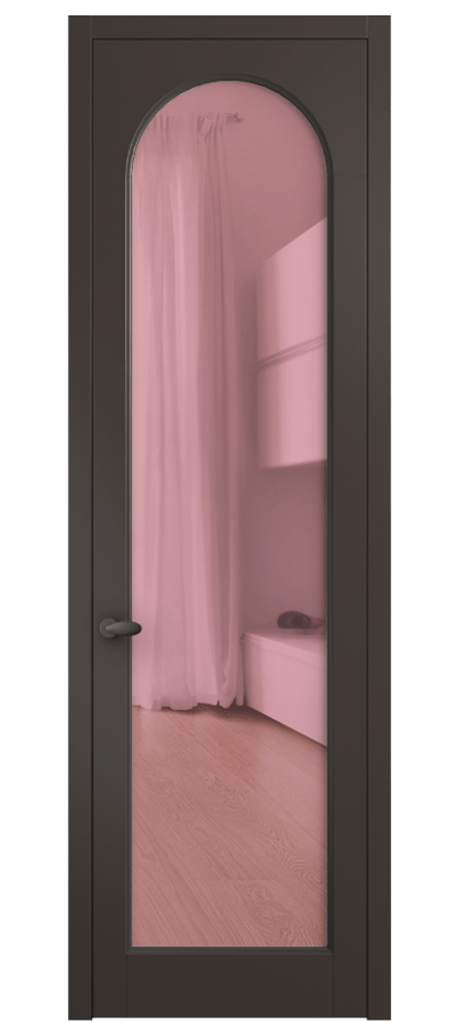 Межкомнатная дверь Палаццо 6804 Матовый антрацит Прозрачное розовое стекло, триплекс Цена 19696950 so'm | Volhovec