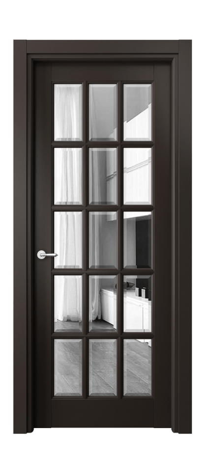 Межкомнатная дверь Тоскана Грильято 6311 Матовый антрацит Сатинированное стекло с фацетом Цена 23730500 so'm | Volhovec