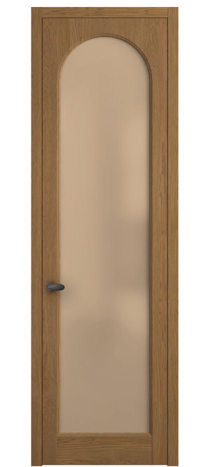 Межкомнатная дверь Палаццо 6804 Дуб пряный матовый Сатинированное оранжевое стекло, триплекс Цена 30090550 so'm | Volhovec