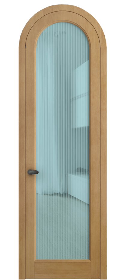 Межкомнатная дверь Палаццо 6814 Бук натуральный матовый Рифлёное голубое стекло "Мору", триплекс Цена 36487080 so'm | Volhovec