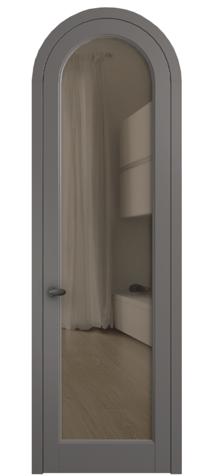 Межкомнатная дверь Палаццо 6814 Матовый классический серый Прозрачное бронзовое стекло, триплекс Цена 25407340 so'm | Volhovec