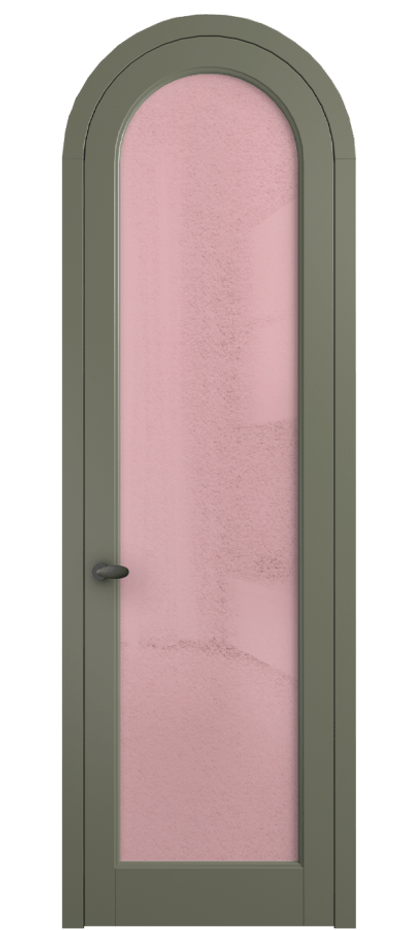 Межкомнатная дверь Палаццо 6814 Матовый оливковый тёмный Фактурное розовое стекло "Лёд", триплекс Цена 26625340 so'm | Volhovec