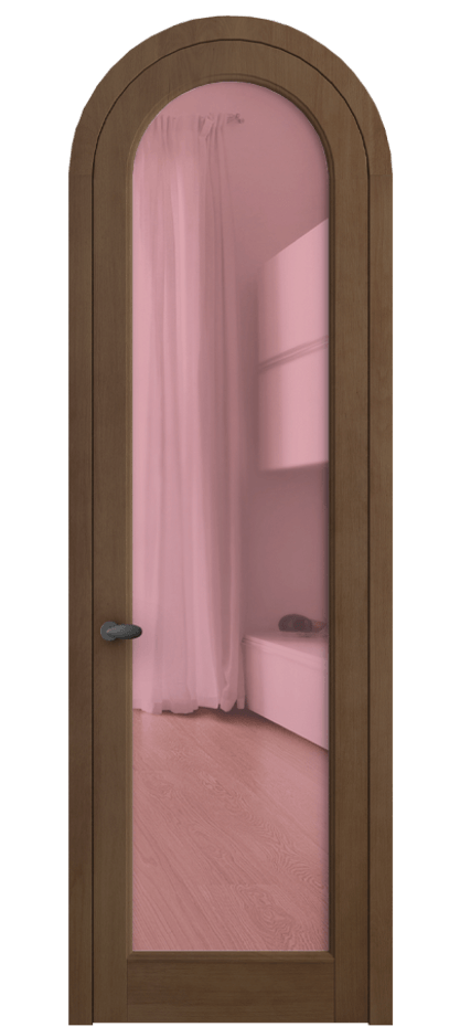 Межкомнатная дверь Палаццо 6814 Бук тёмный матовый Прозрачное розовое стекло, триплекс Цена 35593880 so'm | Volhovec