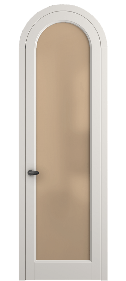 Межкомнатная дверь Палаццо 6814 Матовый пудровый белый Сатинированное оранжевое стекло, триплекс Цена 26036640 so'm | Volhovec