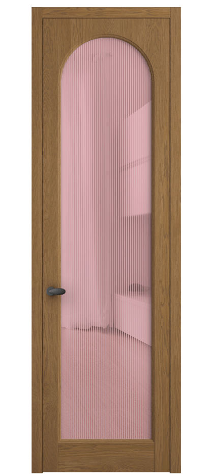 Межкомнатная дверь Палаццо 6804 Дуб пряный матовый Рифлёное розовое стекло "Дюна", триплекс Цена 32181450 so'm | Volhovec