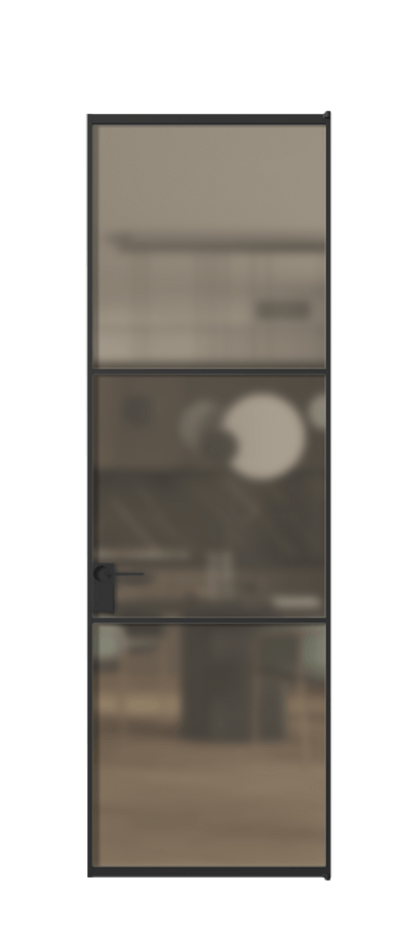 Алюминиевая дверь АЛПЛ040.03  Алюминий Черный Сатинированное бронзовое стекло, триплекс, 6 мм. Без короба чер Цена 26570670 Стоимость комплекта двери включает: 
1. Полотно (600/650/700/750/800/850/900/950*2000-2400 мм).
2. Короб
3. Комплект фурнитуры (2 торцевые петли и магнитный замок с ответной планкой). Фабрика дверей Волховец 8 (800) 551 43 19  Алюминиевая дверь АЛПЛ040.03 Алюминий Черный Сатинированное бронзовое стекло, триплекс, 6 мм Цена 26570670  | Volhovec