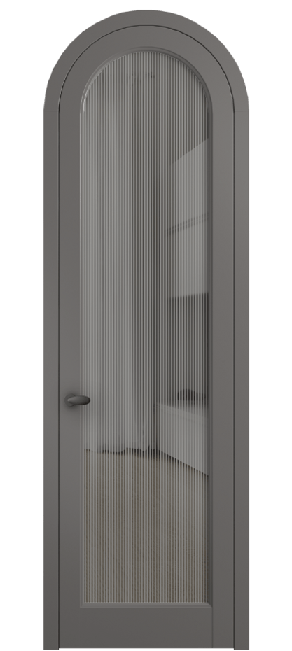 Межкомнатная дверь Палаццо 6814 Матовый классический серый Рифлёное серое стекло "Дюна", триплекс Цена 26625340 so'm | Volhovec
