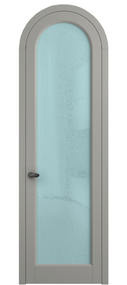 Межкомнатная дверь Палаццо 6814 Матовый нейтральный серый Фактурное голубое стекло "Лёд", триплекс Цена 26625340 so'm | Volhovec