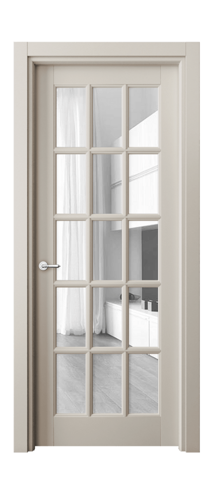 Межкомнатная дверь Toscana Grigliato 6311 Бук светло-бежевый Прозрачное стекло Цена 23182400 so'm | Volhovec