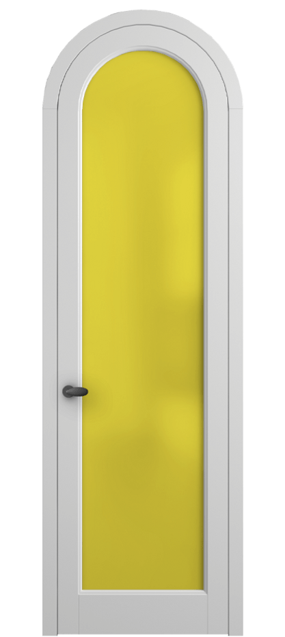 Межкомнатная дверь Палаццо 6814 Матовый белоснежный Сатинированное жёлтое стекло, триплекс Цена 25407340 so'm | Volhovec