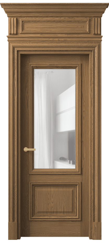 Межкомнатная дверь Антик 7302 Дуб мускатный матовый Рифлёное стекло "Дюна", триплекс Цена 54596650 so'm | Volhovec